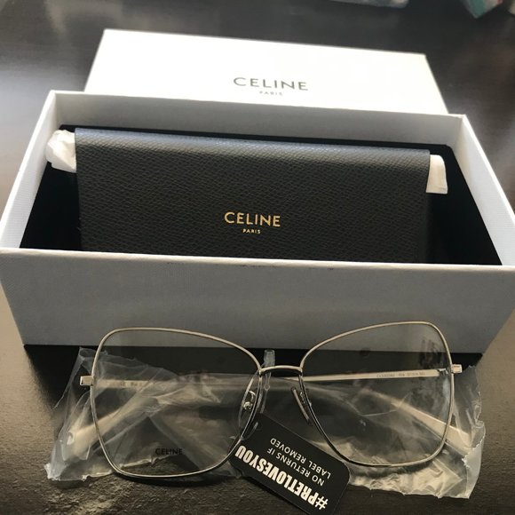 CELINE SILVER BUTTERFLY WOMEN EYEGLASSES  CL50024U - Picture 1 of 6